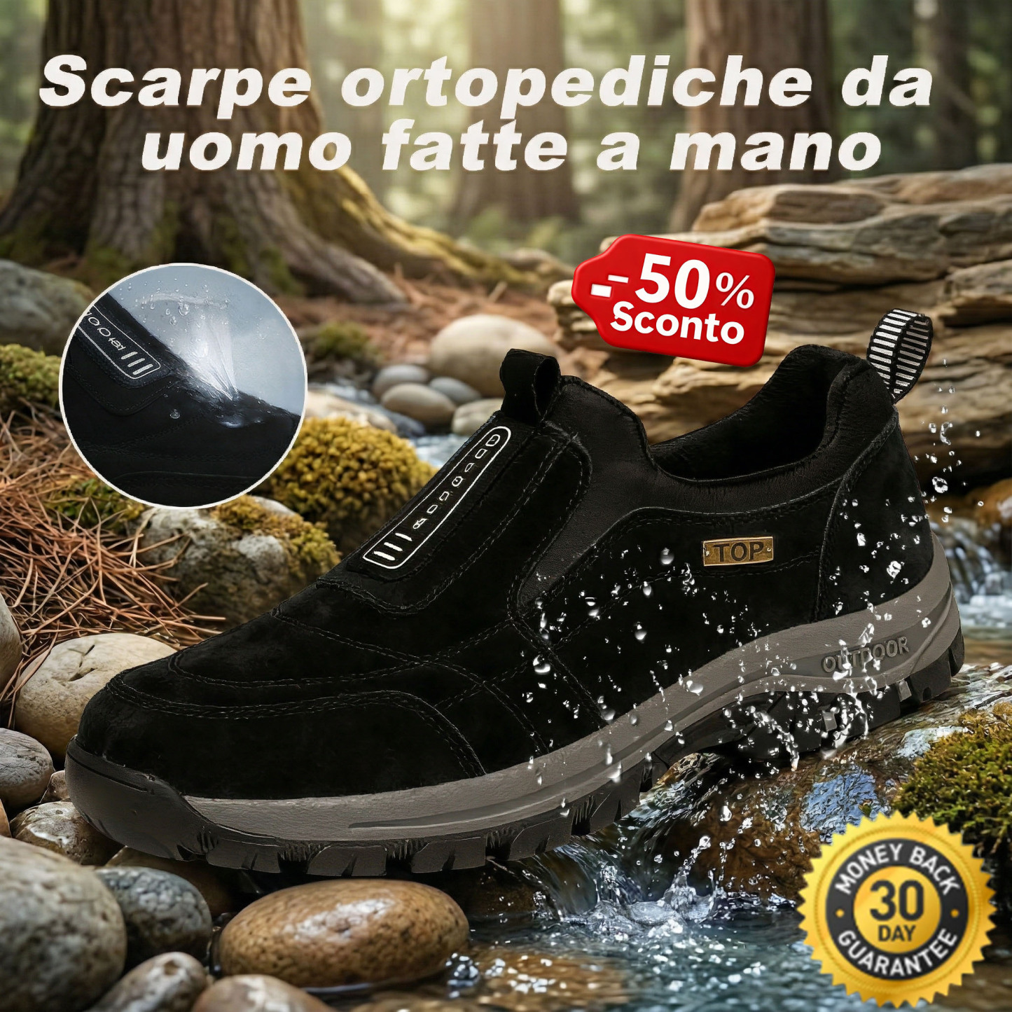 ✅Scarpe in pelle scamosciata di alta qualità🦶Alleviano il dolore e la fascite ai piedi - Impermeabili e antiscivolo🔴Scarpe ortopediche