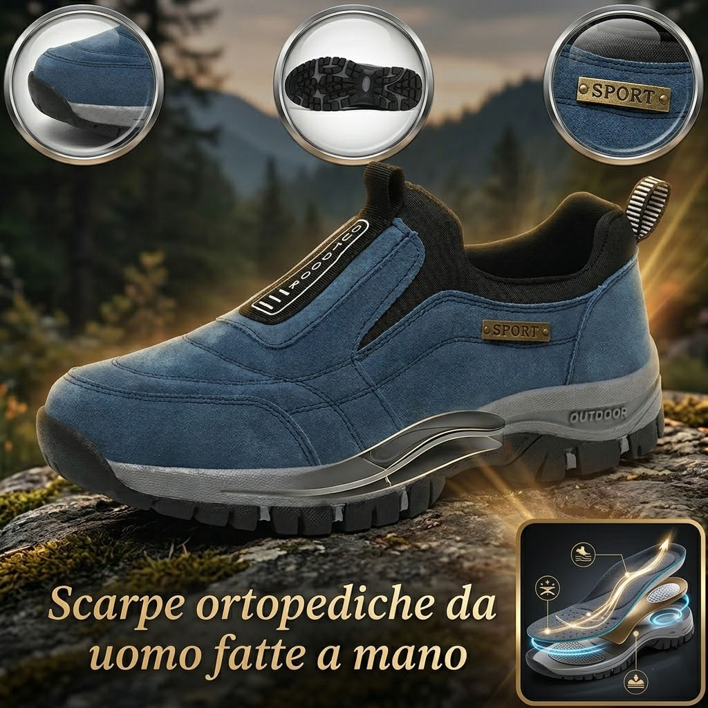 ✅Scarpe in pelle scamosciata di alta qualità🦶Alleviano il dolore e la fascite ai piedi - Impermeabili e antiscivolo🔴Scarpe ortopediche
