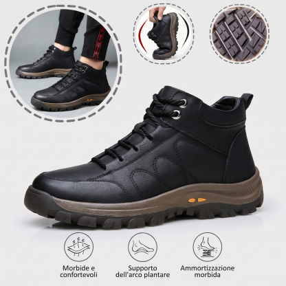 🎁 Offerta -50% — Rimane solo 1 giorno! Non lasciartela sfuggire! ⏰ Realizzato in pregiata pelle bovina australiana. 🐂 Supporto per il piede: Allevia efficacemente il dolore. ✅ Impermeabile e antiscivolo.
