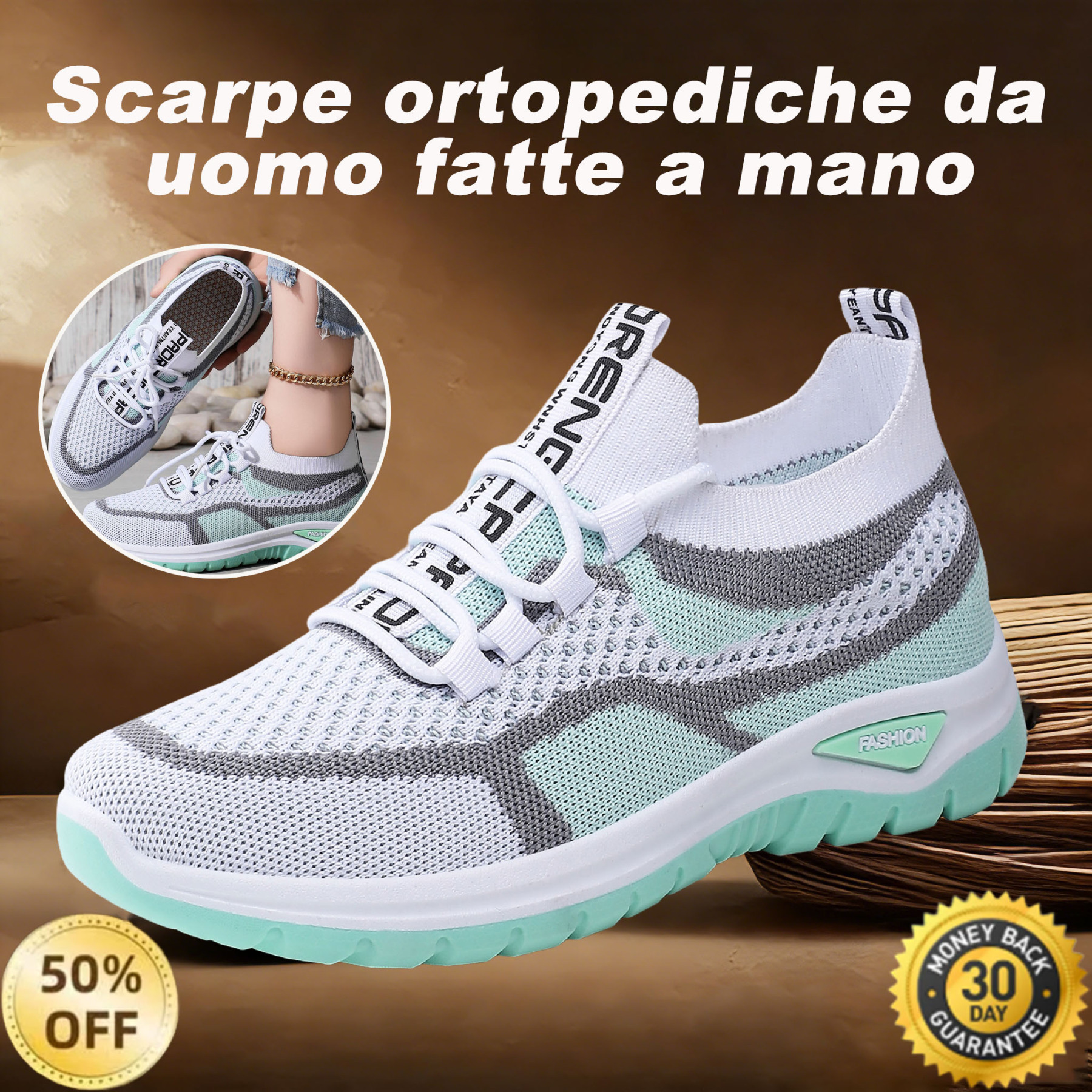 🎁Ultimo giorno per usufruire dello sconto del 50%, non perderlo! ⏰Allevia il dolore ai piedi e la fascite - Scarpe ortopediche impermeabili e antiscivolo🔴