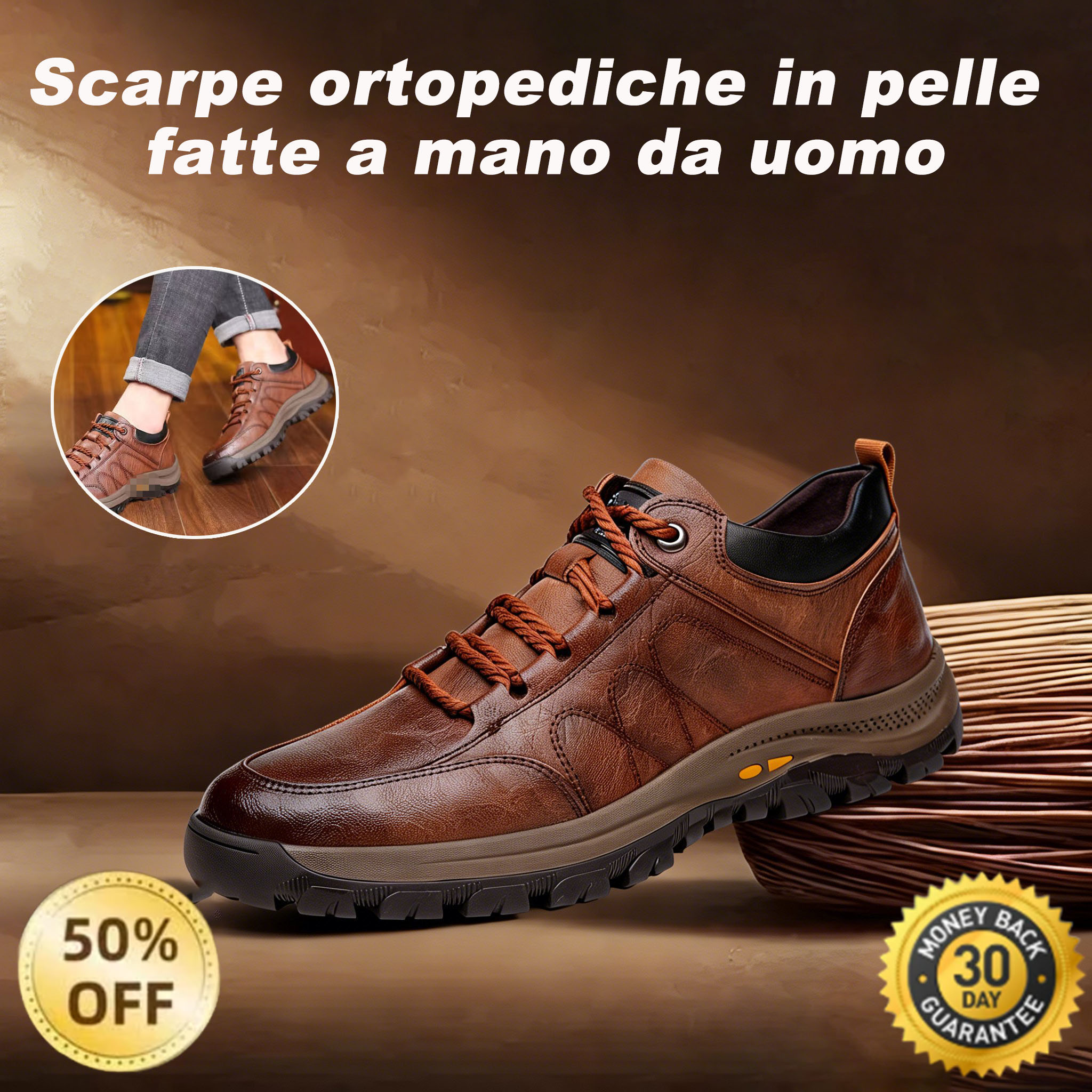 🐂 Scarpe da uomo in pelle di vitello cucite a mano 👞 Disponibili in tutte le taglie, facili da indossare e togliere ✅ Calde, comode, impermeabili e antiscivolo