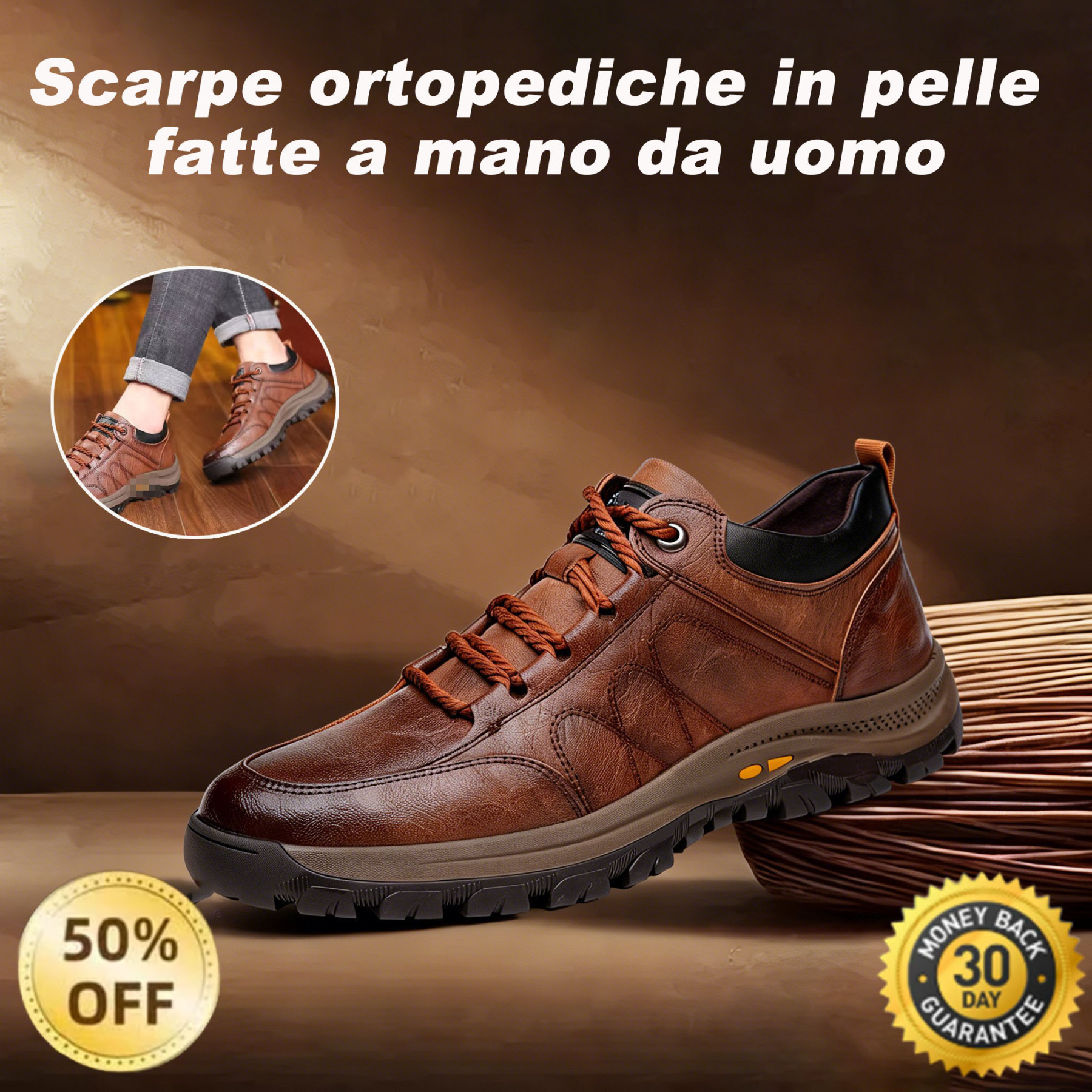 🐂 Scarpe da uomo in pelle di vitello cucite a mano 👞 Disponibili in tutte le taglie, facili da indossare e togliere ✅ Calde, comode, impermeabili e antiscivolo