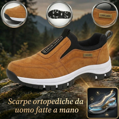 ✅Scarpe in pelle scamosciata di alta qualità🦶Alleviano il dolore e la fascite ai piedi - Impermeabili e antiscivolo🔴Scarpe ortopediche