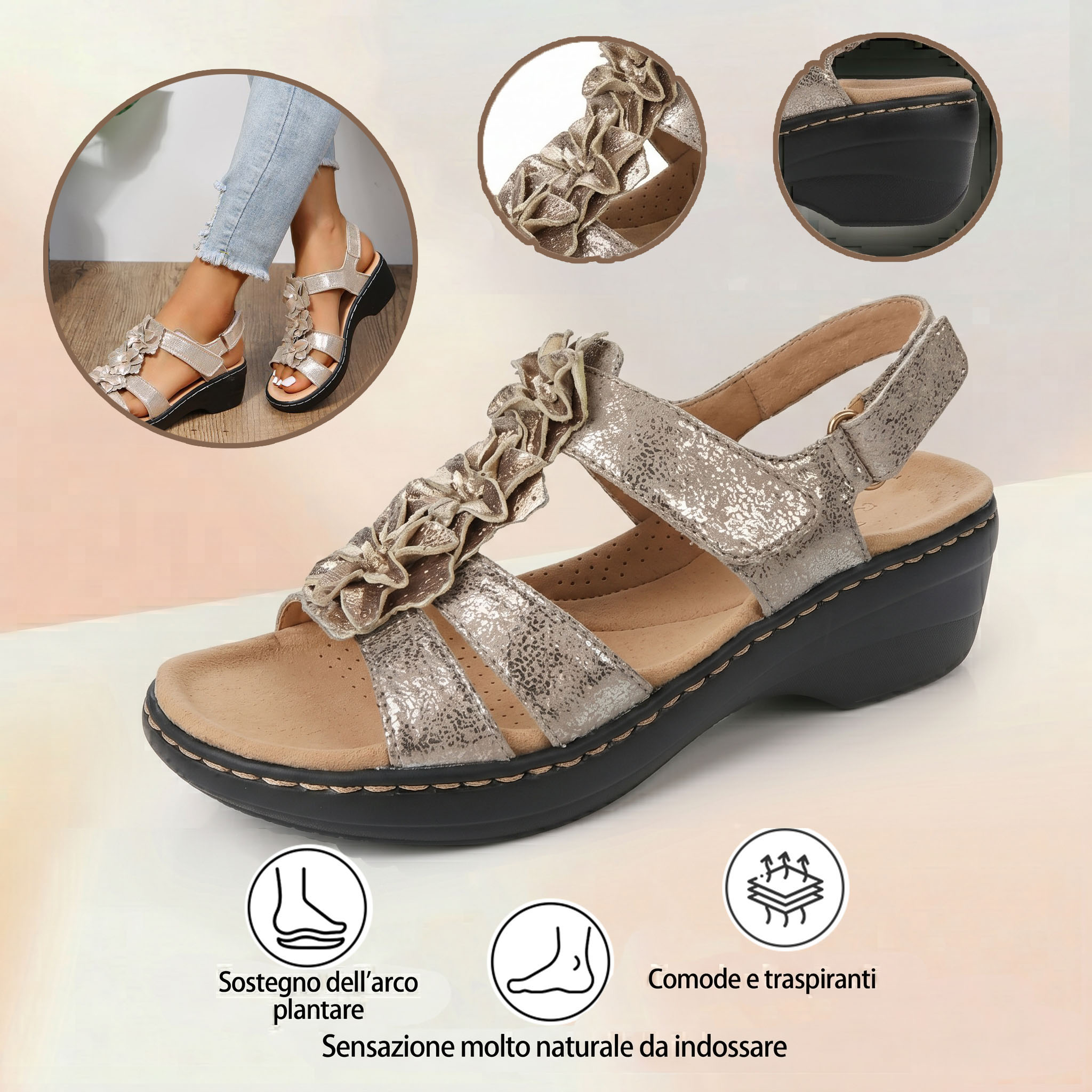 ✅Sandali di alta qualità🦶 Realizzati su misura per le donne - Impermeabili, antiscivolo🔴 Scarpe ortopediche
