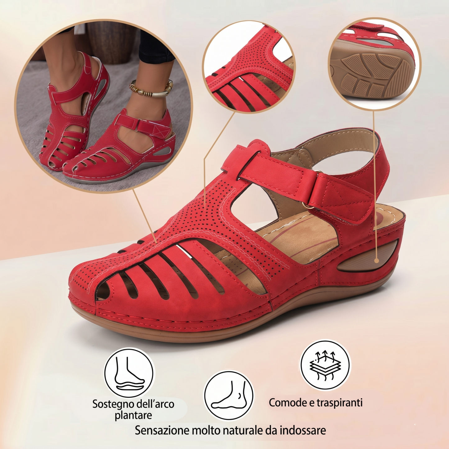 Le scarpe da spiaggia più comode del 2026 ⏰️ Non perderti l'offerta di oggi con il 50% di sconto! ✅ Sandali di alta qualità 🦶 Leggeri ed eleganti - Impermeabili e antiscivolo 🔴