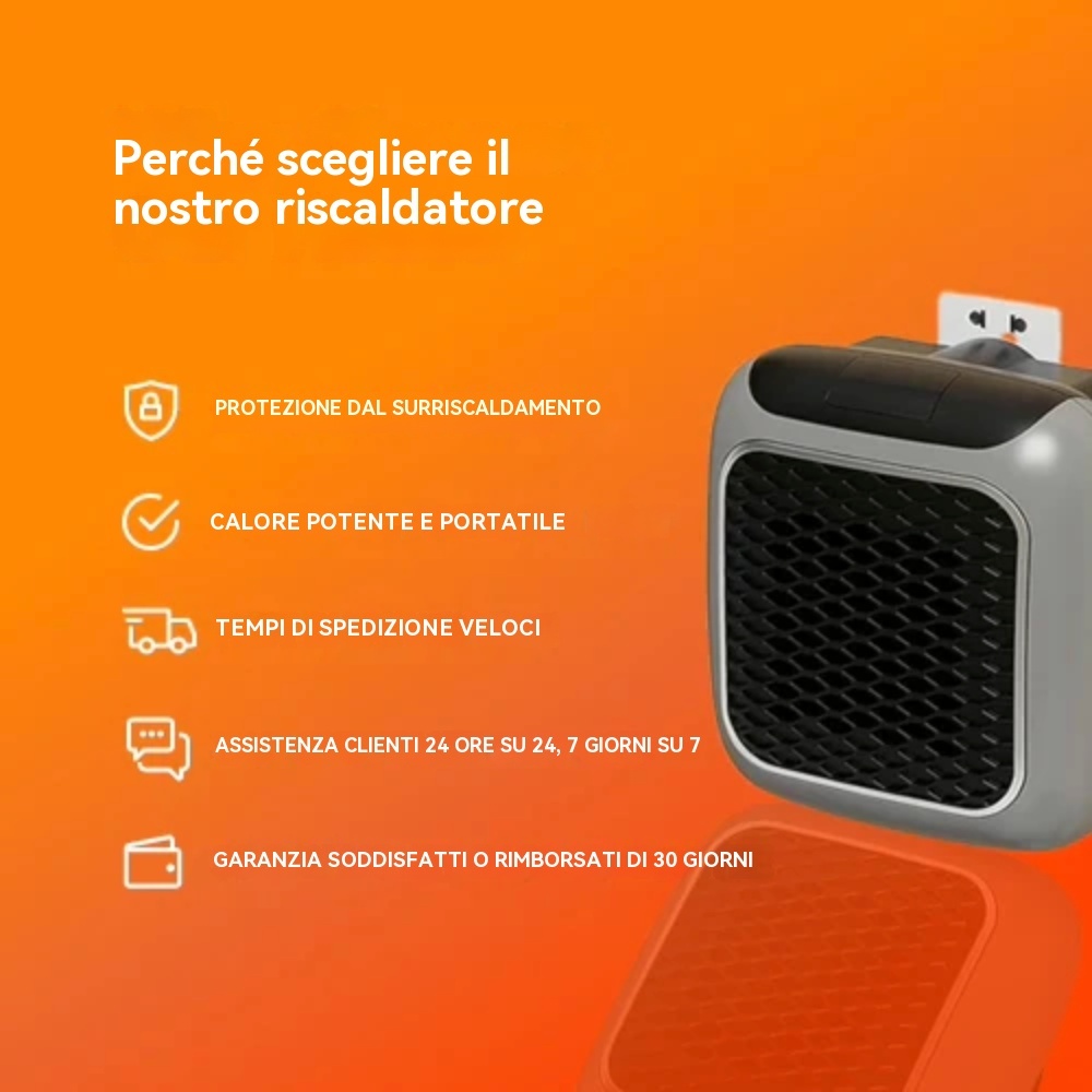 Mini riscaldatore ad alta tecnologia 2026: si riscalda rapidamente ed è adatto per l'uso in casa, in bagno, a parete e in ufficio.