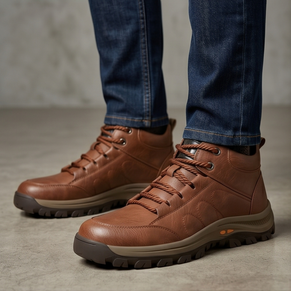 🎁 Offerta -50% — Rimane solo 1 giorno! Non lasciartela sfuggire! ⏰ Realizzato in pregiata pelle bovina australiana. 🐂 Supporto per il piede: Allevia efficacemente il dolore. ✅ Impermeabile e antiscivolo.