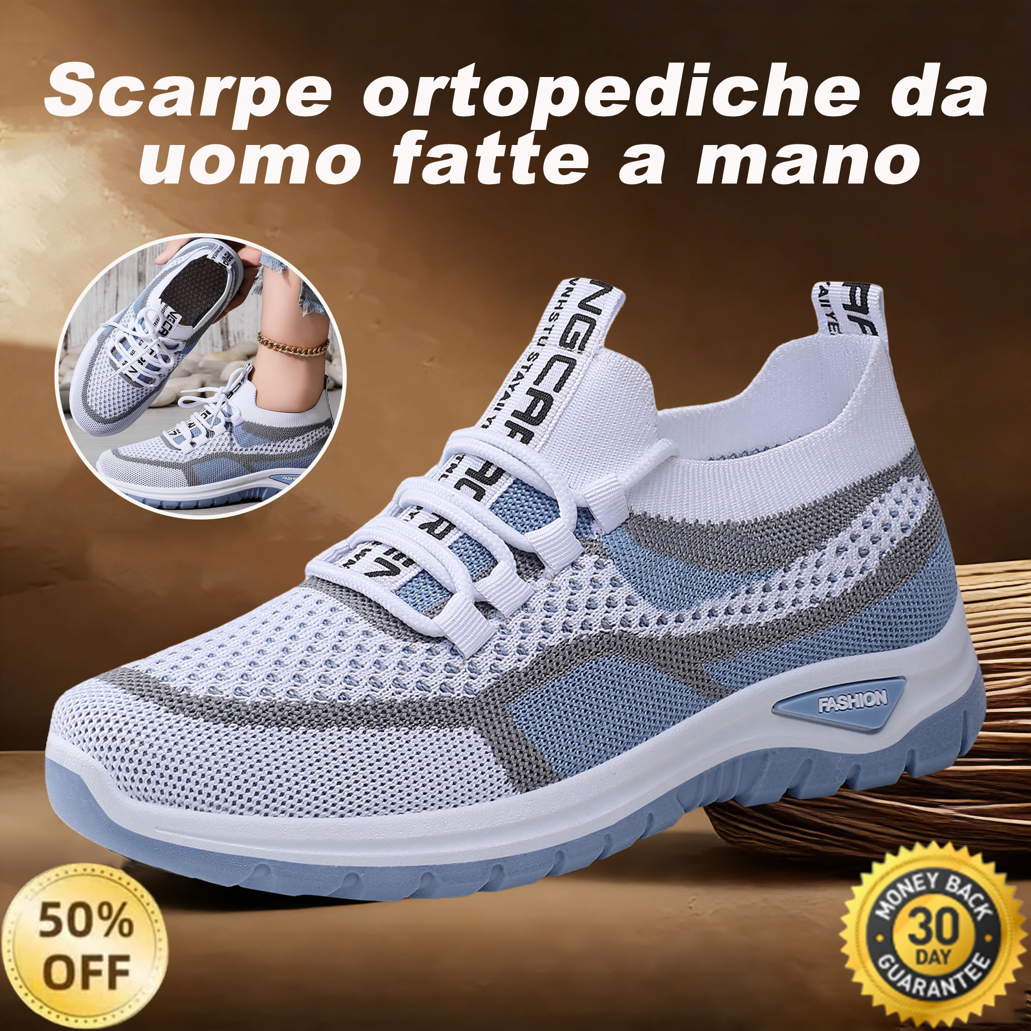 🎁Ultimo giorno per usufruire dello sconto del 50%, non perderlo! ⏰Allevia il dolore ai piedi e la fascite - Scarpe ortopediche impermeabili e antiscivolo🔴