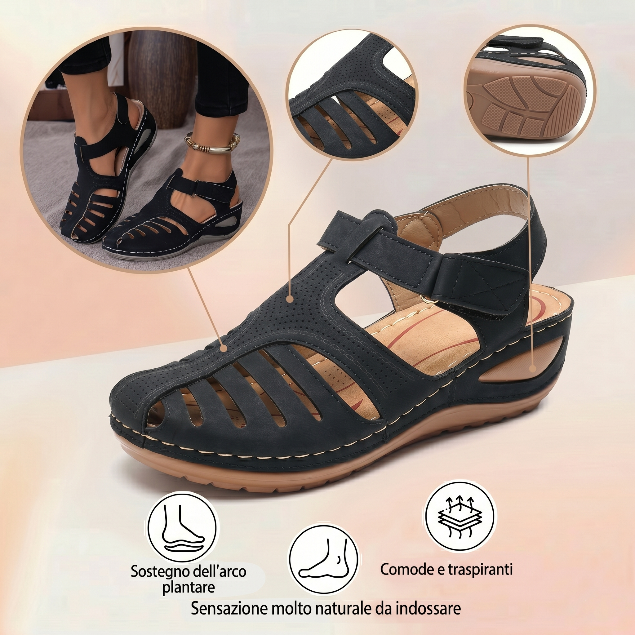 Le scarpe da spiaggia più comode del 2026 ⏰️ Non perderti l'offerta di oggi con il 50% di sconto! ✅ Sandali di alta qualità 🦶 Leggeri ed eleganti - Impermeabili e antiscivolo 🔴