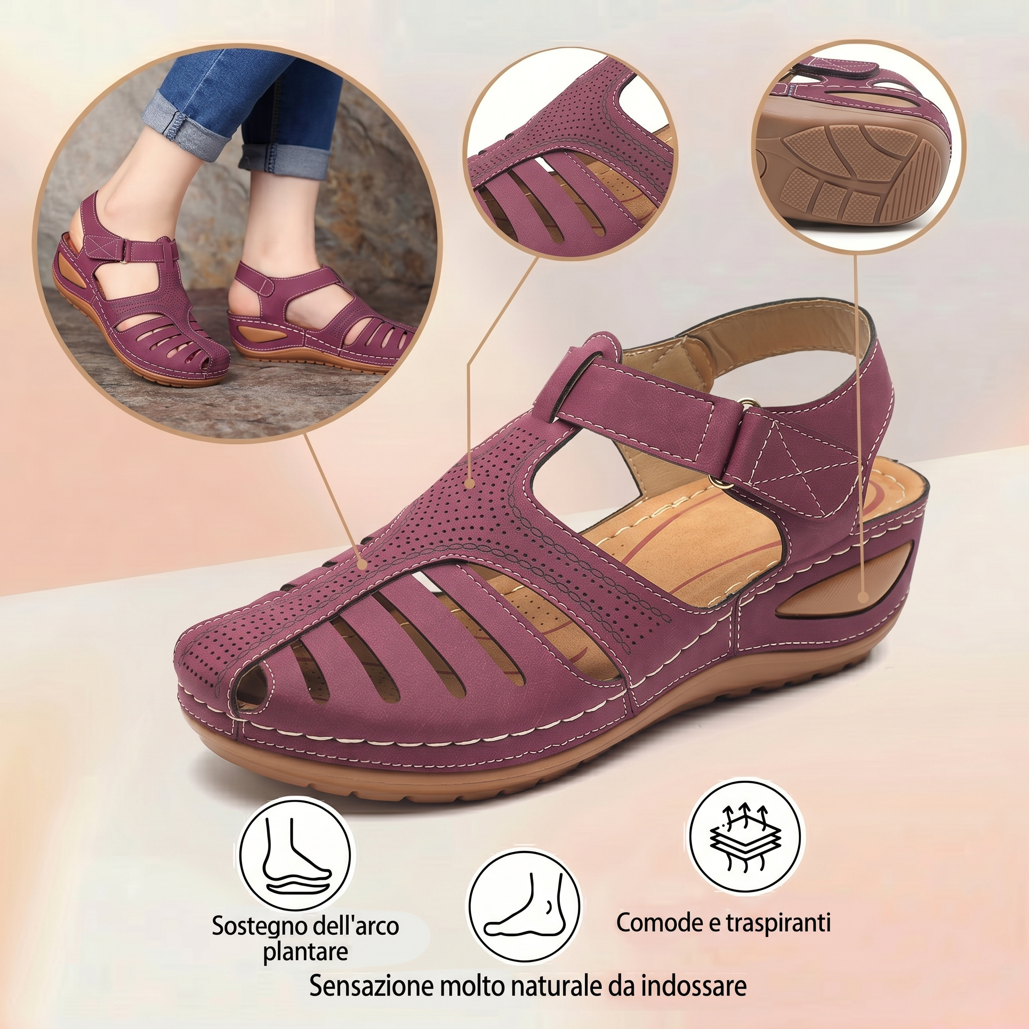 Le scarpe da spiaggia più comode del 2026 ⏰️ Non perderti l'offerta di oggi con il 50% di sconto! ✅ Sandali di alta qualità 🦶 Leggeri ed eleganti - Impermeabili e antiscivolo 🔴
