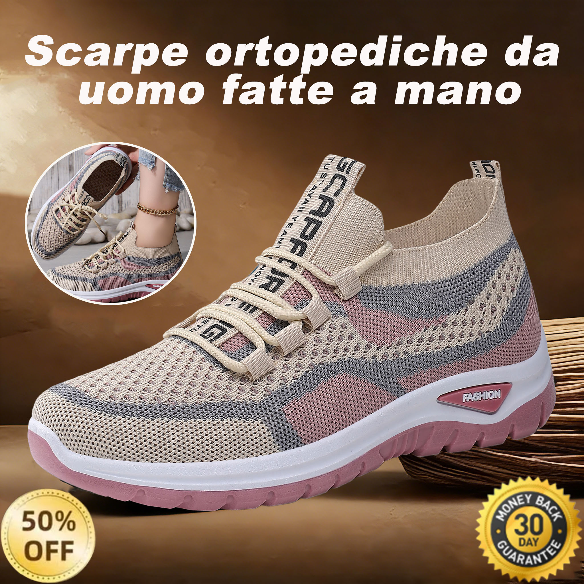🎁Ultimo giorno per usufruire dello sconto del 50%, non perderlo! ⏰Allevia il dolore ai piedi e la fascite - Scarpe ortopediche impermeabili e antiscivolo🔴