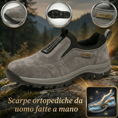✅Scarpe in pelle scamosciata di alta qualità🦶Alleviano il dolore e la fascite ai piedi - Impermeabili e antiscivolo🔴Scarpe ortopediche