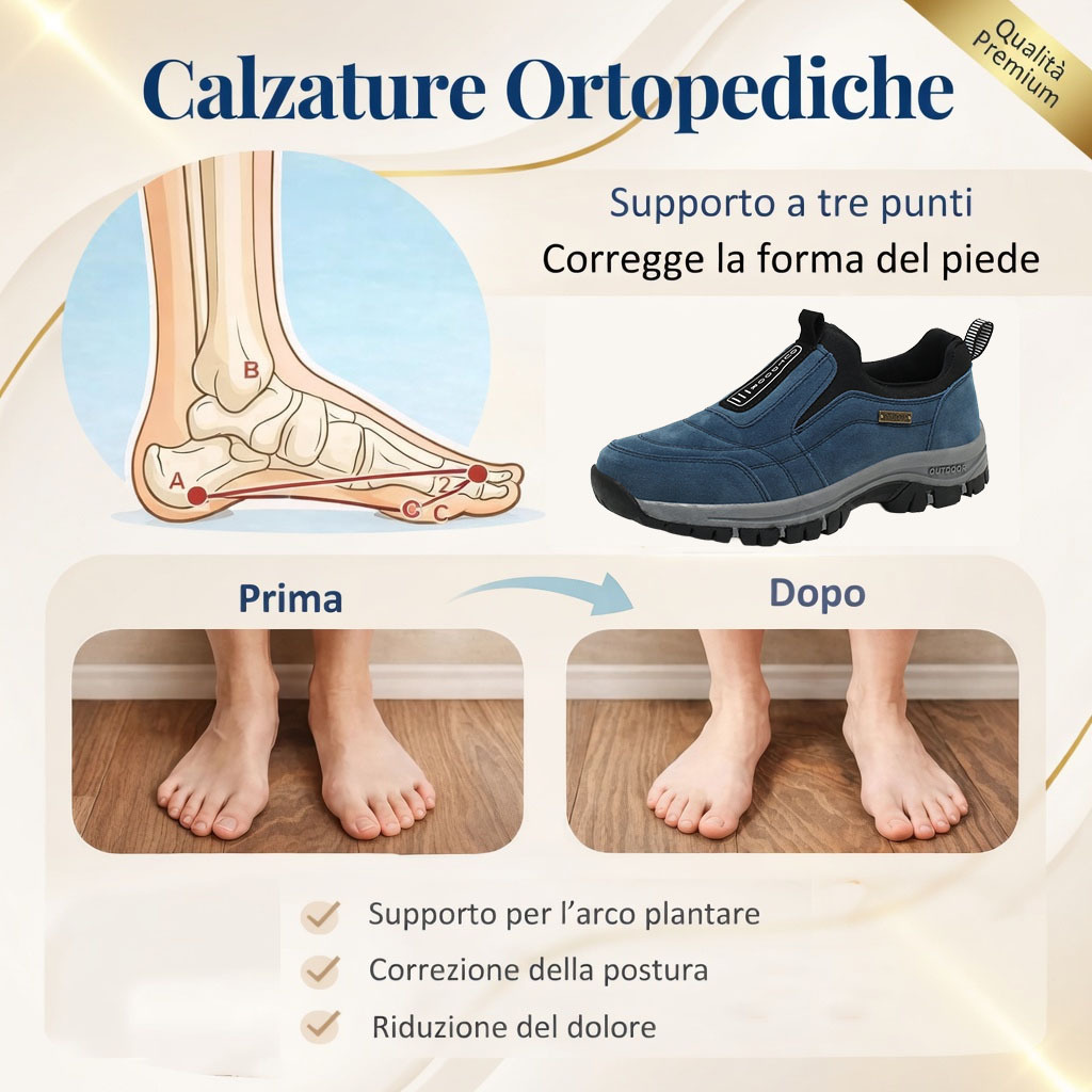 ✅Scarpe in pelle scamosciata di alta qualità🦶Alleviano il dolore e la fascite ai piedi - Impermeabili e antiscivolo🔴Scarpe ortopediche