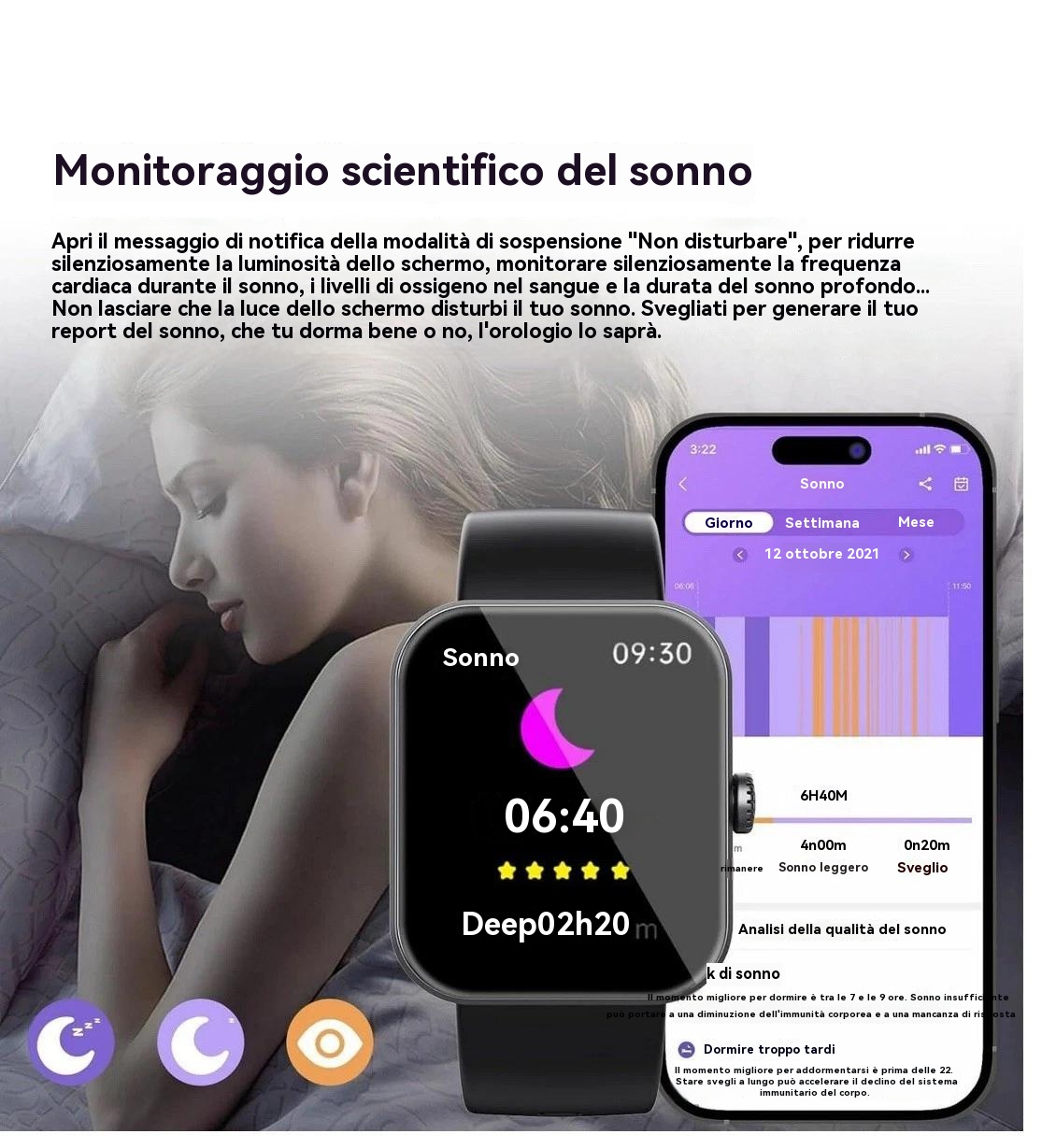 Orologio intelligente non invasivo, utilizzato per misurare il livello di zucchero nel sangue: monitoraggio in tempo reale, ✅️ monitoraggio delle tendenze, ⭕️ promemoria personalizzato