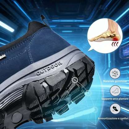 🎁Sconto del 50%🎁 Scarpe da passeggio da uomo in pelle di cervo cucite a mano 👟 Impermeabili e antiscivolo ✅ Supporto per l'arco plantare ✅ Comode da indossare