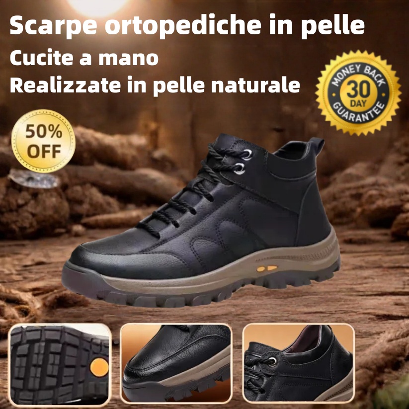 🎁 Offerta Speciale a Metà Prezzo | Scarpe Ortopediche da Uomo in Pelle 👞 Ammortizzanti e Antipressione • Stabili e Antiscivolo • Comfort per Tutta la Giornata
