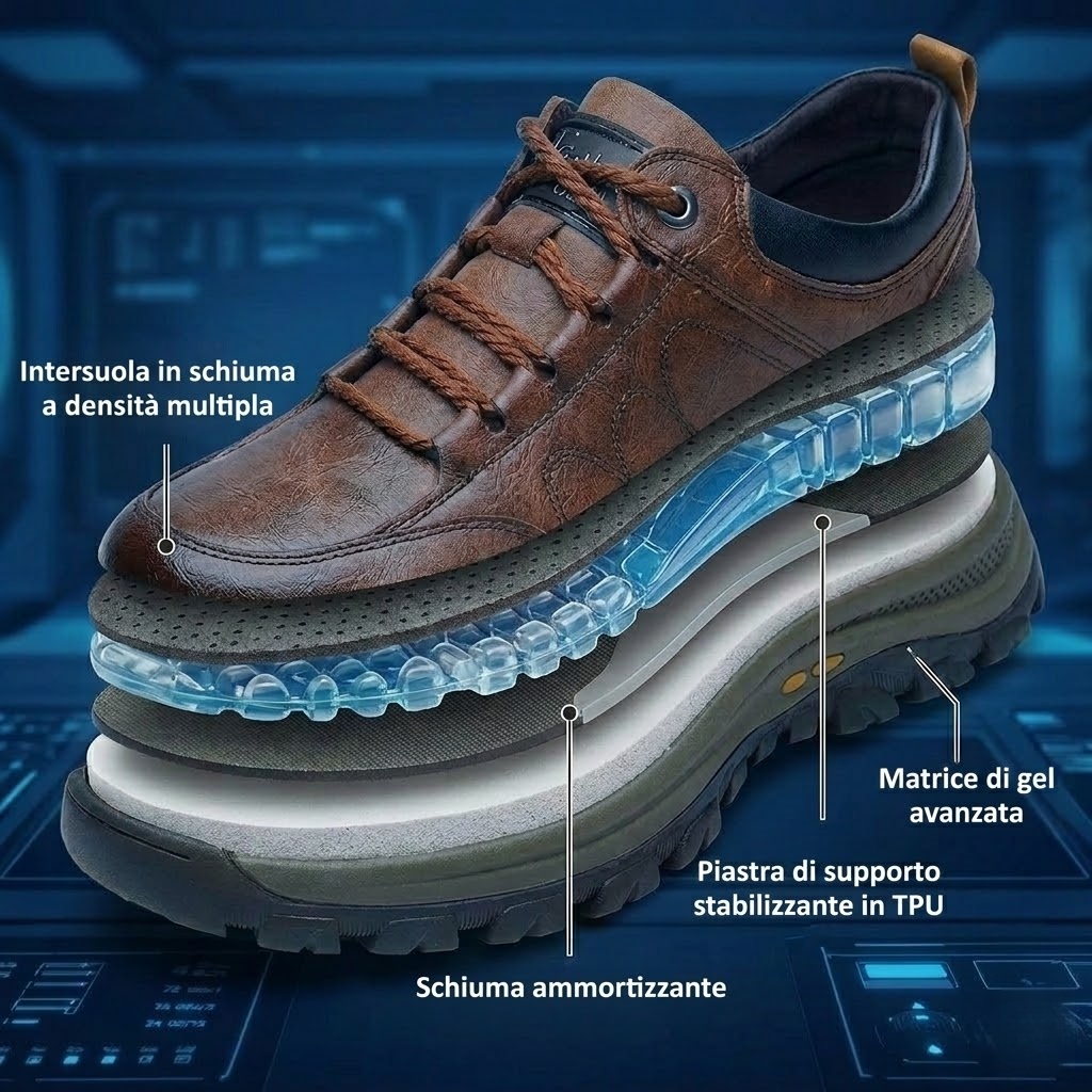 🎁Offerta a tempo limitato🐂 Scarpe ortopediche da uomo, realizzate in pelle di vitello australiana👞 cucite a mano, impermeabili e antiscivolo✅ supporto dell'arco plantare - camminata confortevole