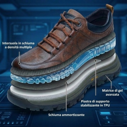 🎁Offerta a tempo limitato🐂 Scarpe ortopediche da uomo, realizzate in pelle di vitello australiana👞 cucite a mano, impermeabili e antiscivolo✅ supporto dell'arco plantare - camminata confortevole