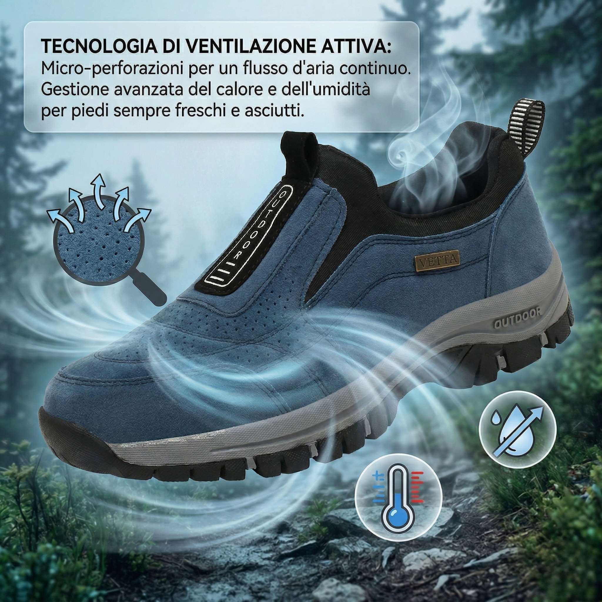 🎁Sconto del 50%🎁 Scarpe da passeggio da uomo in pelle di cervo cucite a mano 👟 Impermeabili e antiscivolo ✅ Supporto per l'arco plantare ✅ Comode da indossare