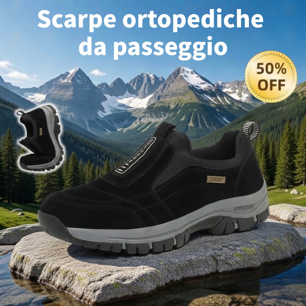 🎁Offerta speciale con sconto del 50%🎁Scarpe da passeggio da uomo, cucite a mano in pelle di alce👟 impermeabili e antiscivolo✅ supporto dell'arco plantare - camminata confortevole.