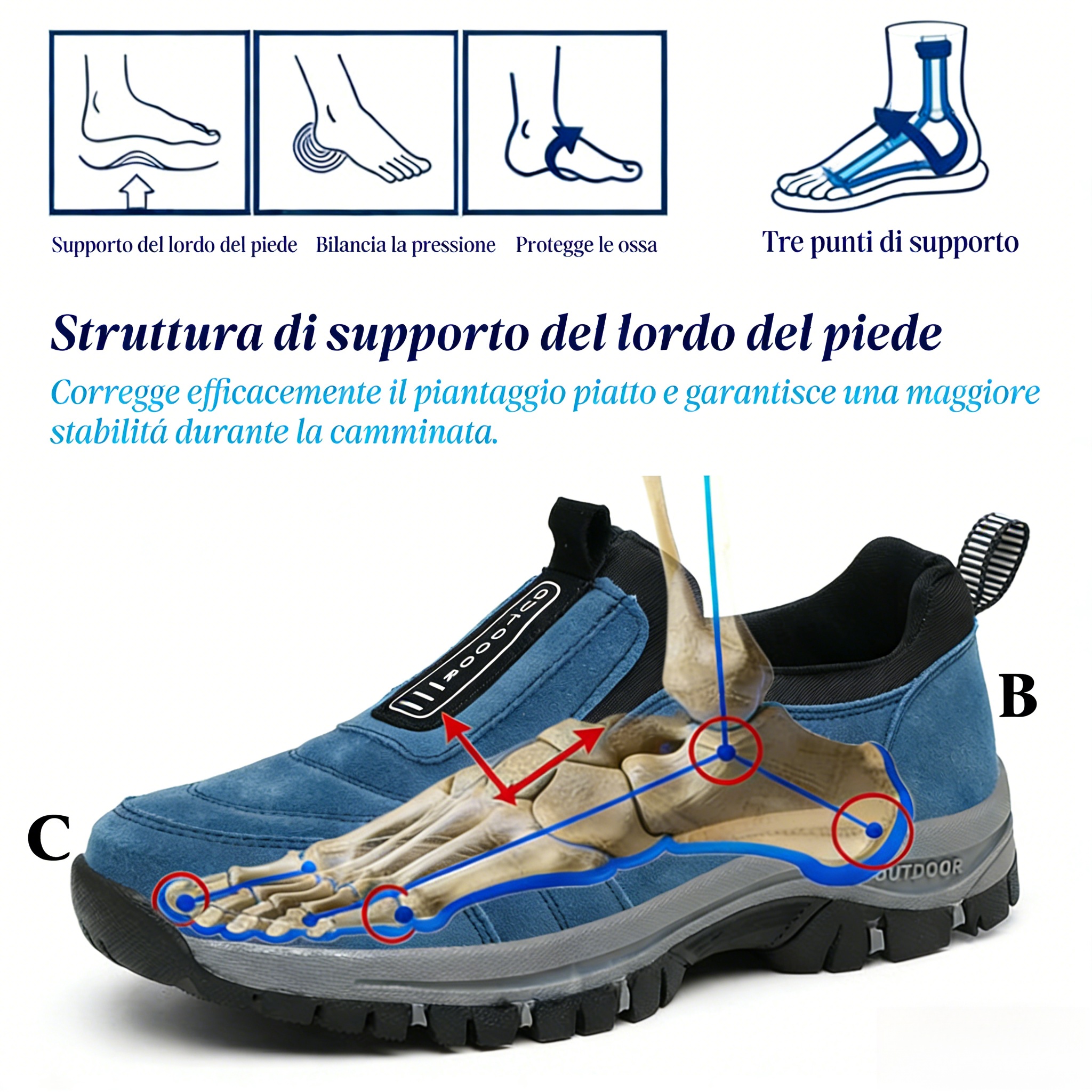 🎁Offerta speciale con sconto del 50%🎁Scarpe da passeggio da uomo, cucite a mano in pelle di alce👟 impermeabili e antiscivolo✅ supporto dell'arco plantare - camminata confortevole.