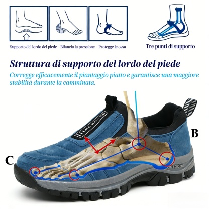 🎁Offerta speciale con sconto del 50%🎁Scarpe da passeggio da uomo, cucite a mano in pelle di alce👟 impermeabili e antiscivolo✅ supporto dell'arco plantare - camminata confortevole.