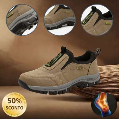 🎁Sconto del 50%🎁 Scarpe da passeggio da uomo in pelle di alce cucite a mano 👟 Impermeabili e antiscivolo ✅ Supporto per l'arco plantare - camminata confortevole.