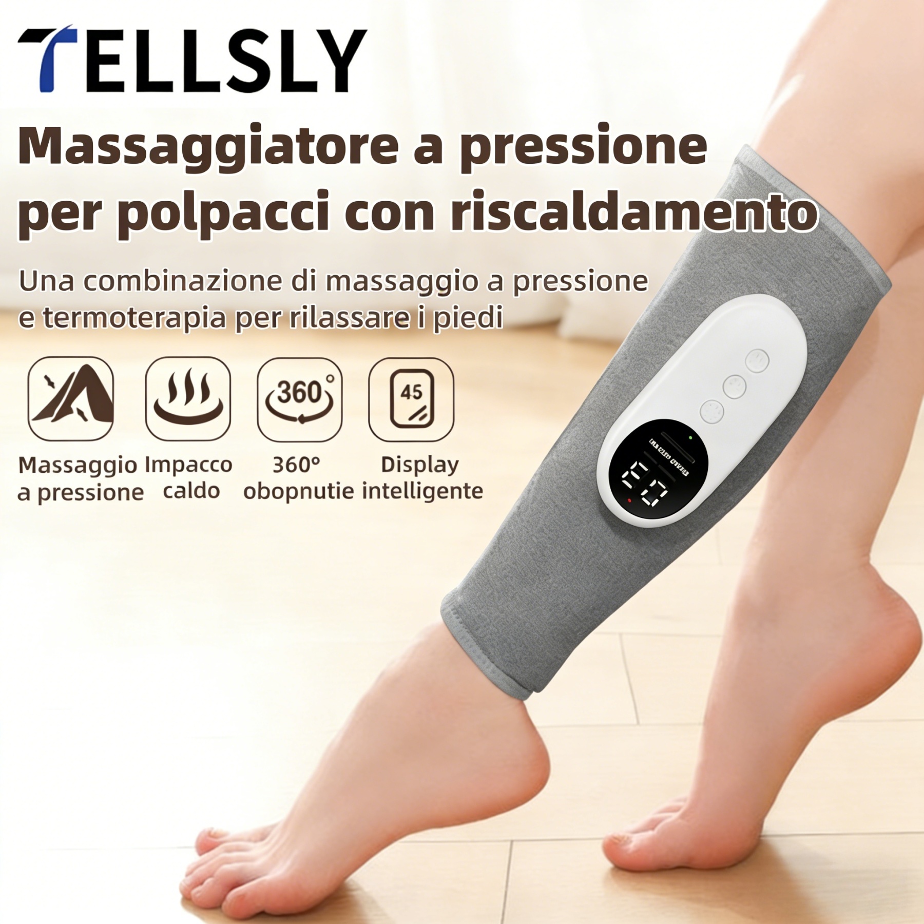 🦵 Massaggiatore per gambe con funzione di riscaldamento 🔥50% di sconto | Massaggio a pressione intelligente | Allevia la stanchezza e favorisce la circolazione sanguigna