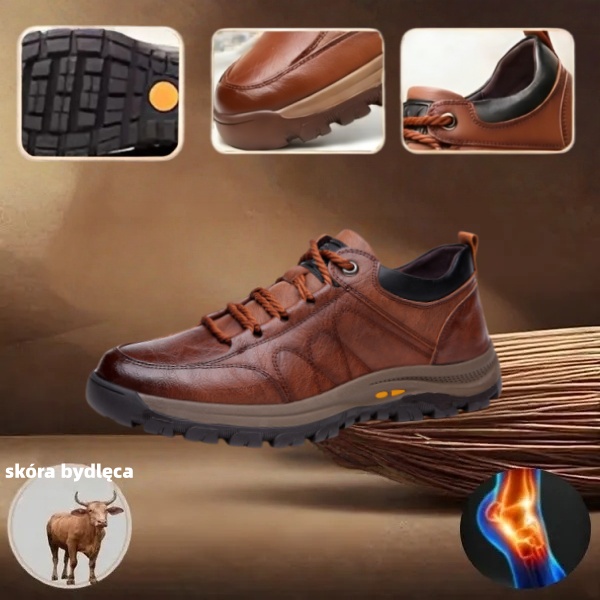🎁Offerta a tempo limitato🐂 Scarpe ortopediche da uomo, realizzate in pelle di vitello australiana👞 cucite a mano, impermeabili e antiscivolo✅ supporto dell'arco plantare - camminata confortevole