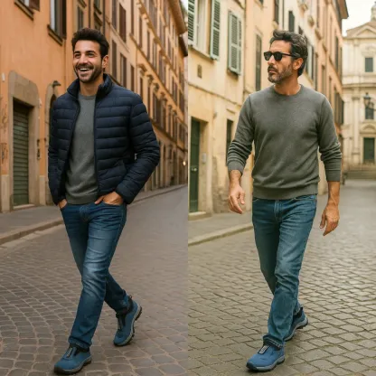 🎁50% di sconto🎁 Scarpe da passeggio da uomo, in pelle di alce cucita a mano 👟 Impermeabili e antiscivolo ✅ Supporto plantare - camminata confortevole.