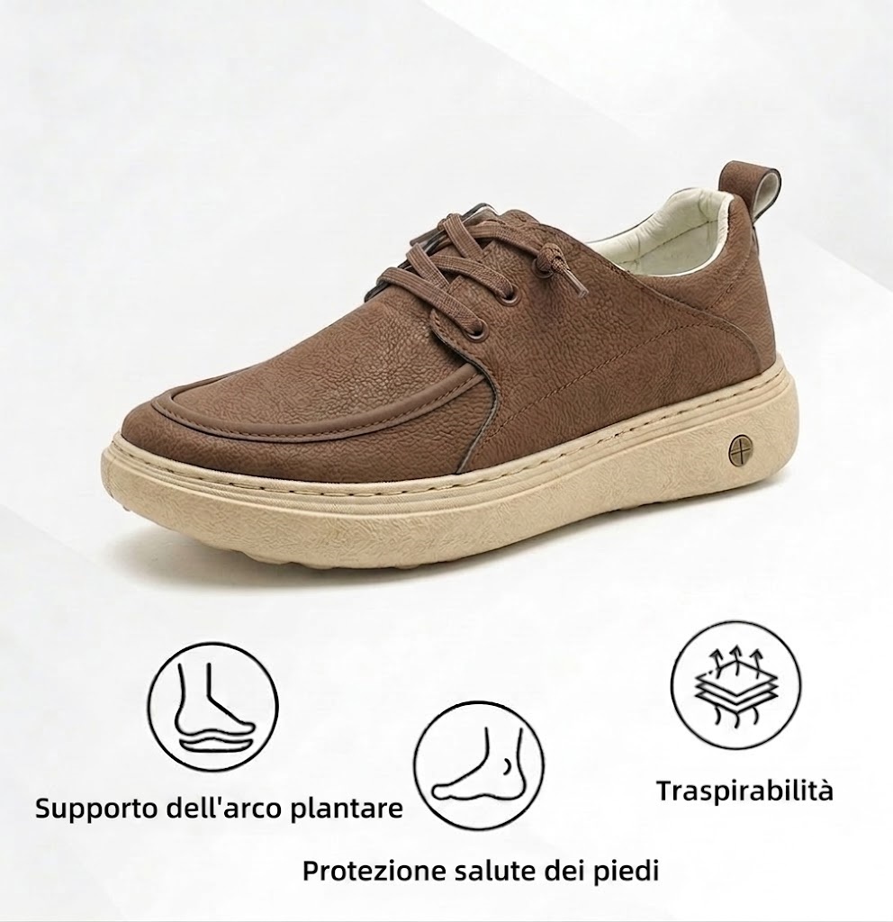 ⏰Sconto del 50% oggi, non perdete l'occasione! 🔥 Scarpe ortopediche da uomo, realizzate a mano in vera pelle 🐂 Impermeabili e antiscivolo ✅ Supporto per l'arco plantare, comfort per tutto il giorno