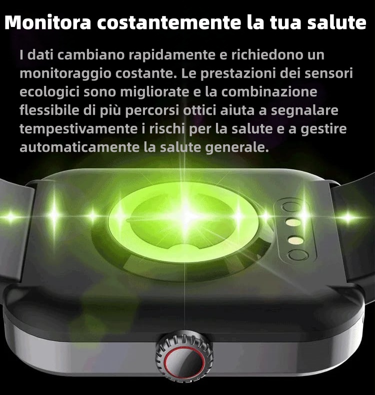 🔥50% di sconto ⌚ Smartwatch per la salute | Frequenza cardiaca • SpO₂ • Pressione sanguigna • Temperatura | Leggero e comodo