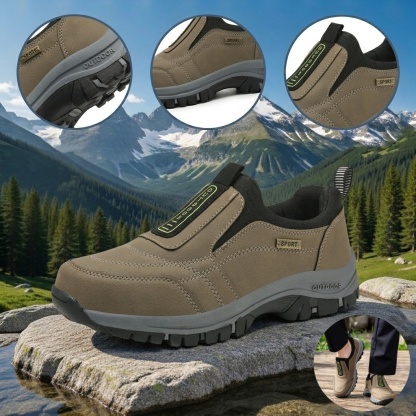 🎁Offerta speciale🎁 Scarpe da passeggio da uomo, in pelle di alce cucita a mano👟 Impermeabili e antiscivolo✅ Supporto per l'arco plantare - camminata confortevole.