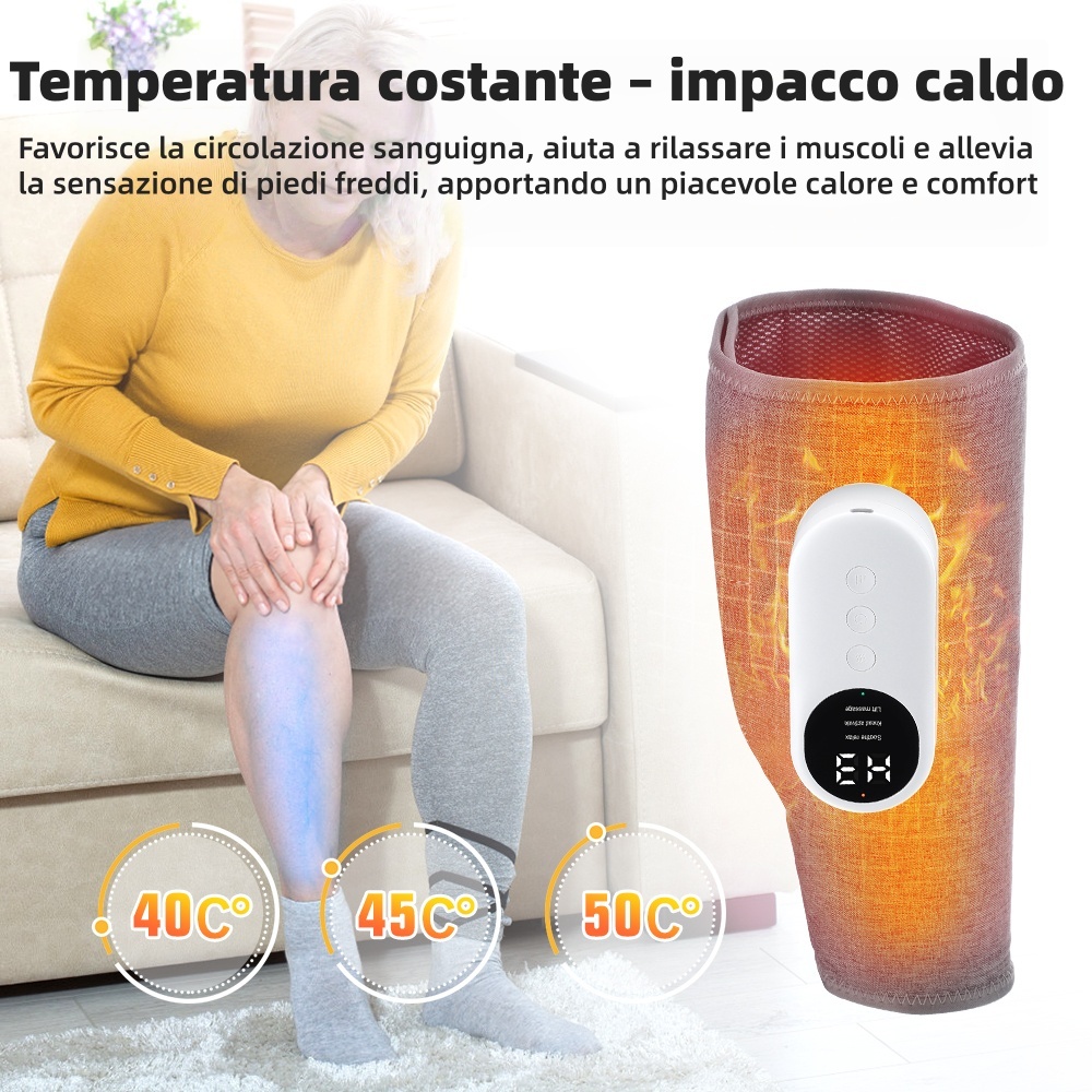 🦵 Massaggiatore per gambe con funzione di riscaldamento 🔥50% di sconto | Massaggio a pressione intelligente | Allevia la stanchezza e favorisce la circolazione sanguigna
