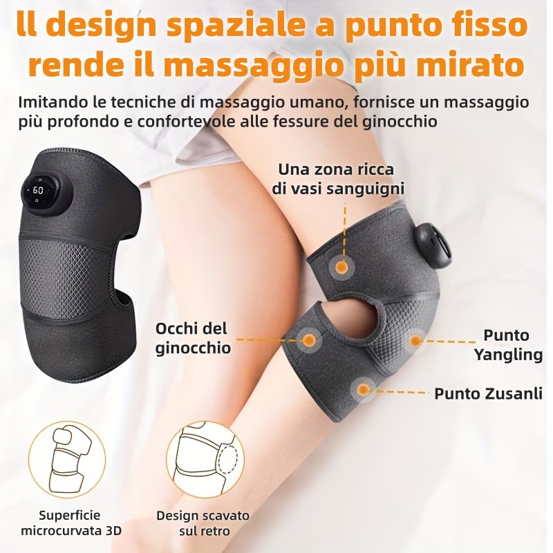 🦵 Massaggiatore per ginocchia con funzione di riscaldamento 🔥 Sconto del 50% | Controllo intelligente della temperatura | Adatto a più punti di agopuntura ✨
