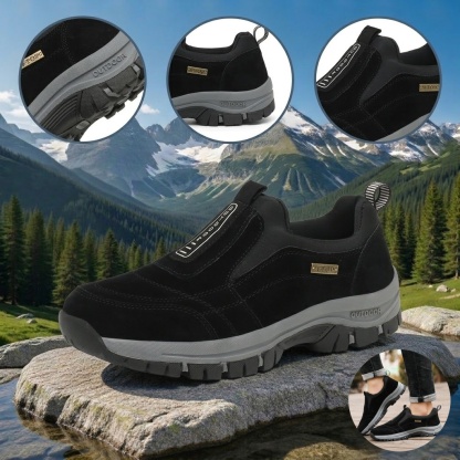 🎁Offerta speciale🎁 Scarpe da passeggio da uomo, in pelle di alce cucita a mano👟 Impermeabili e antiscivolo✅ Supporto per l'arco plantare - camminata confortevole.