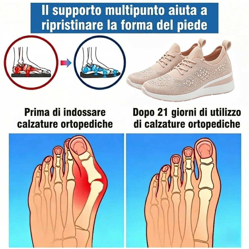 ⏰Sconto del 50% – Non perdete l'occasione! 🔥Scarpe ortopediche dal design ergonomico ✅Supporto dell'arco plantare ✅Camminata comoda e senza dolore
