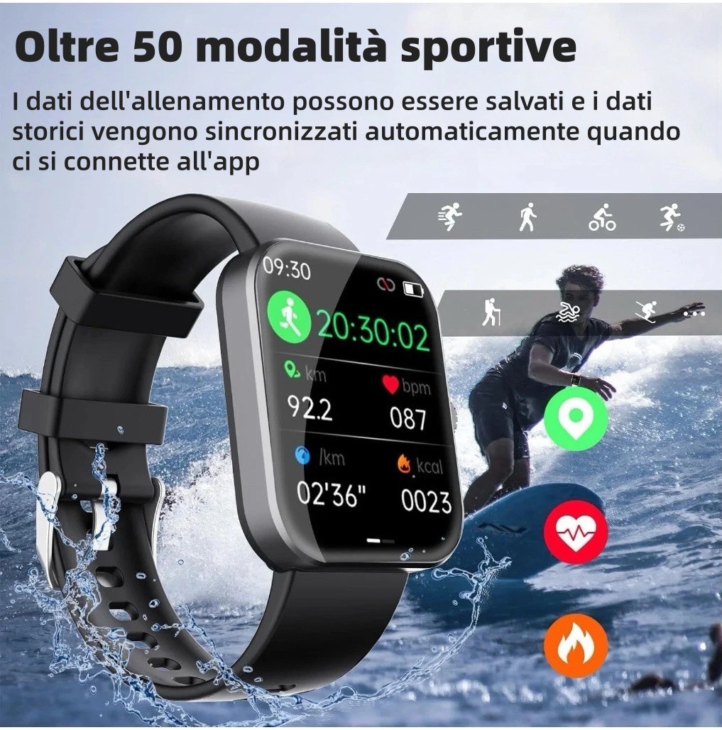 🔥50% di sconto ⌚ Smartwatch per la salute | Frequenza cardiaca • SpO₂ • Pressione sanguigna • Temperatura | Leggero e comodo
