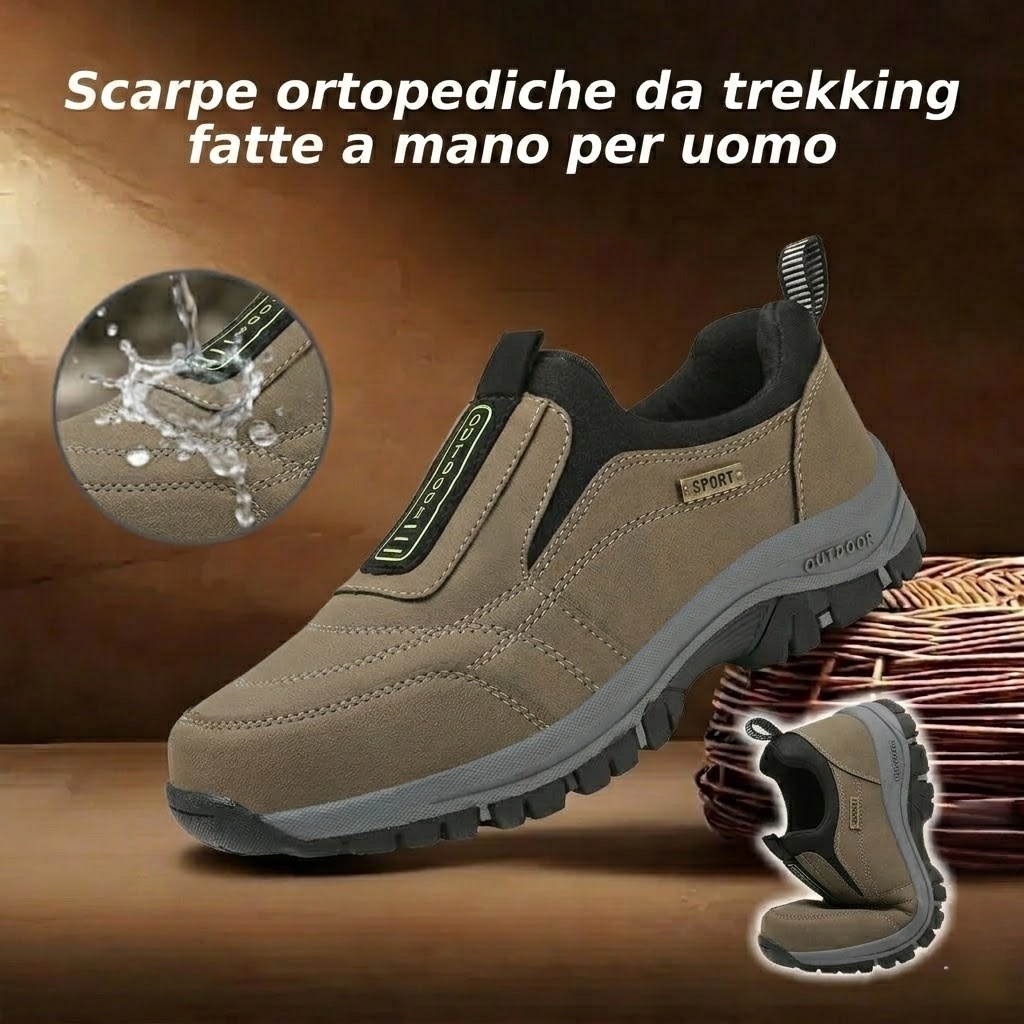 🎁Sconto del 50%🎁 Scarpe da passeggio da uomo in pelle di cervo cucite a mano 👟 Impermeabili e antiscivolo ✅ Supporto per l'arco plantare ✅ Comode da indossare
