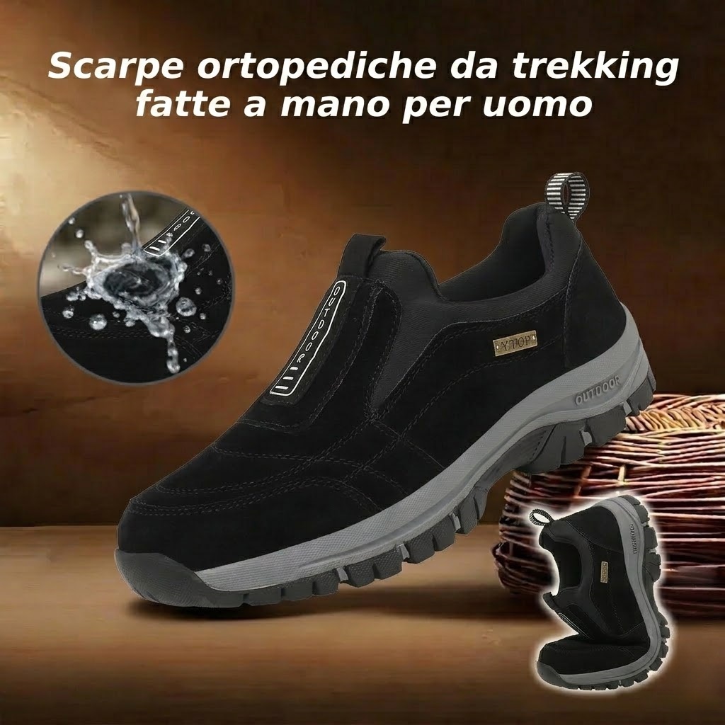 🎁Sconto del 50%🎁 Scarpe da passeggio da uomo in pelle di cervo cucite a mano 👟 Impermeabili e antiscivolo ✅ Supporto per l'arco plantare ✅ Comode da indossare