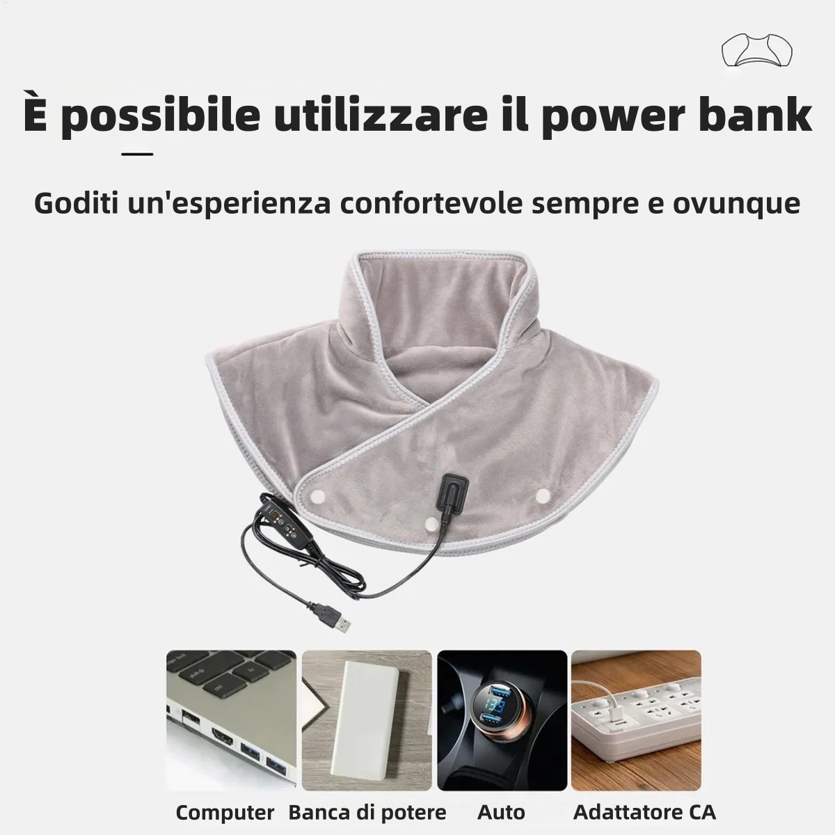 🔥Metà prezzo - 50% di sconto! 🔥Coperta elettrica a scialle - Riscaldamento + massaggio | Calore e comfort quotidiani