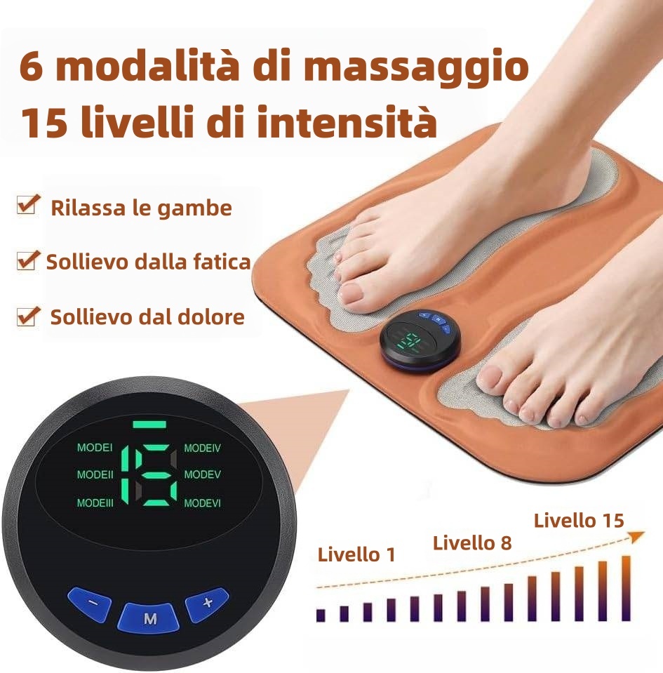 🔥Sconto del 50%🔥 Massaggiatore portatile 3D EMS per piedi e polpacci🦶 6 modalità | 15 livelli di intensità | Funzione di riscaldamento ♨️