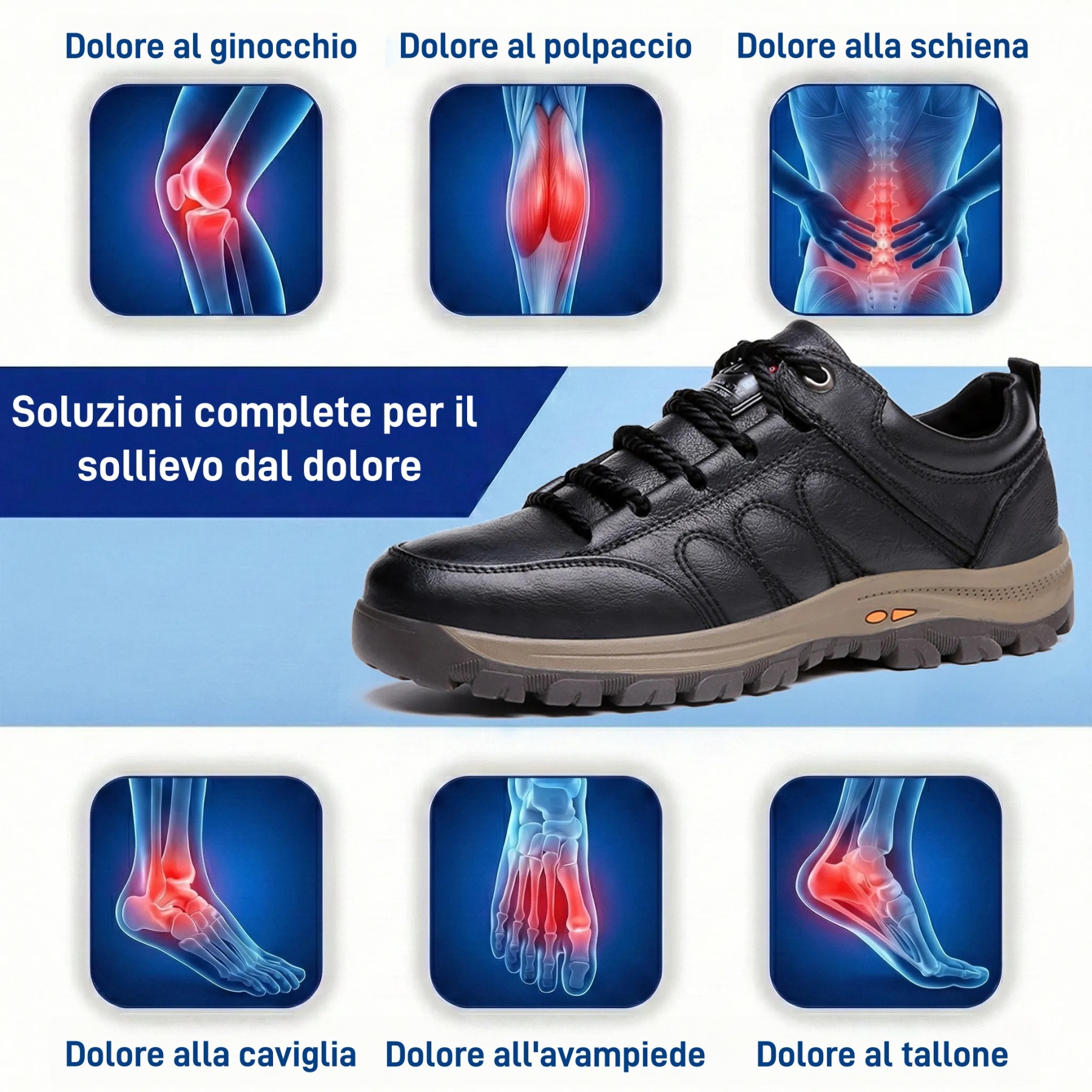 🎁Offerta a tempo limitato🐂 Scarpe ortopediche da uomo, realizzate in pelle di vitello australiana👞 cucite a mano, impermeabili e antiscivolo✅ supporto dell'arco plantare - camminata confortevole