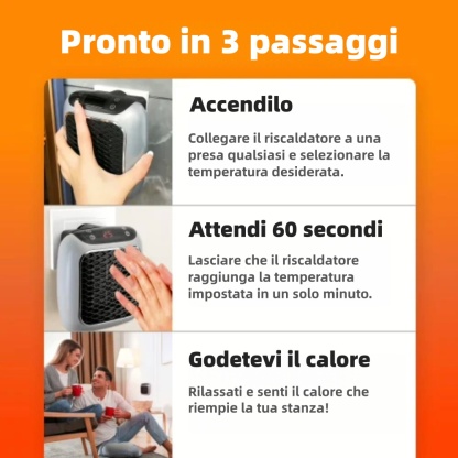 🔥 Sconto del 50% 🔥 Mini riscaldatore portatile | Riscalda rapidamente la stanza 🏠 Temperatura regolabile 🌡️ Compatto e leggero