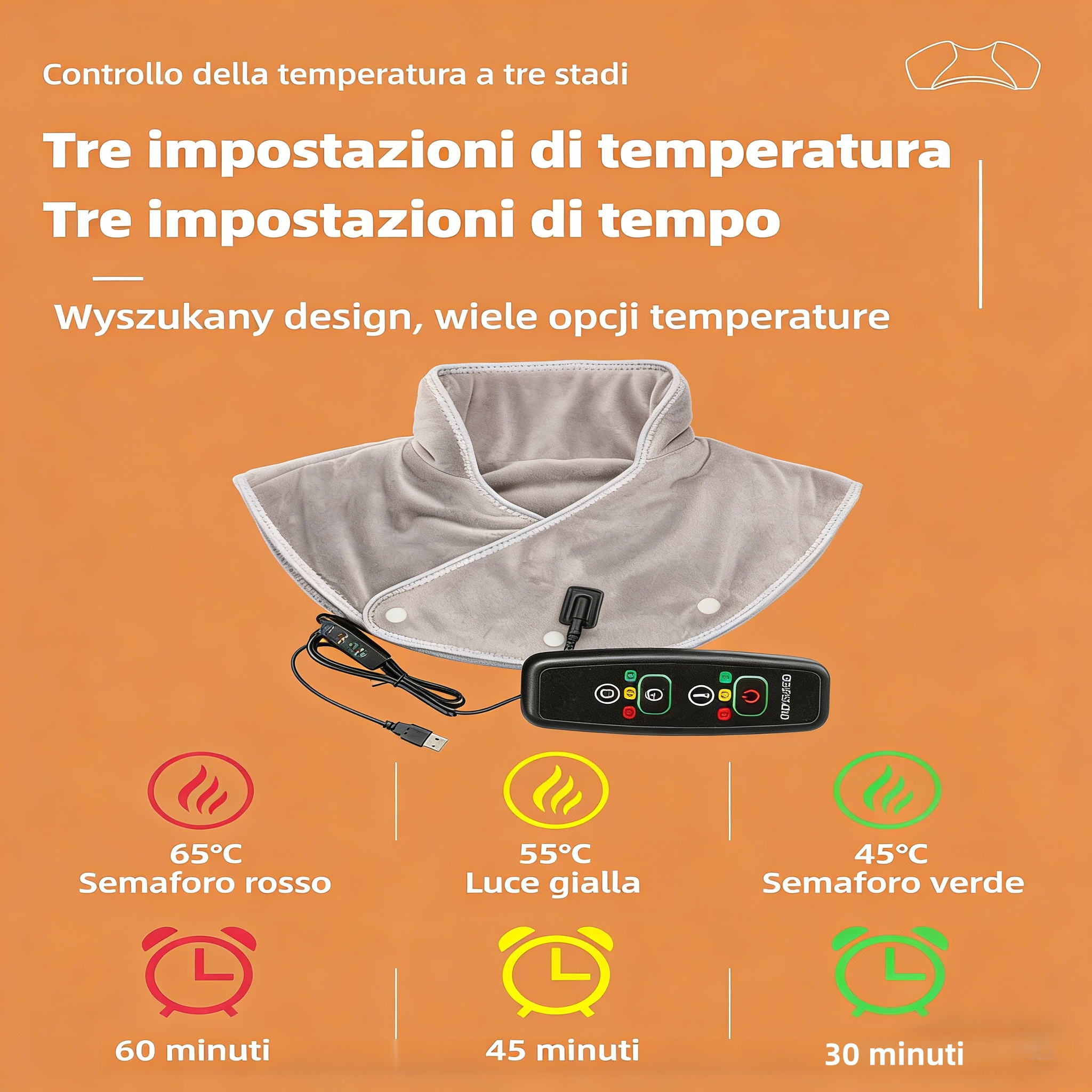 🔥Metà prezzo - 50% di sconto! 🔥Coperta elettrica a scialle - Riscaldamento + massaggio | Calore e comfort quotidiani