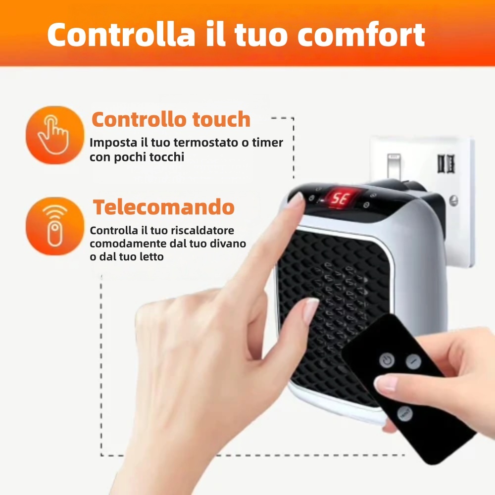 🔥 Sconto del 50% 🔥 Mini riscaldatore portatile | Riscalda rapidamente la stanza 🏠 Temperatura regolabile 🌡️ Compatto e leggero
