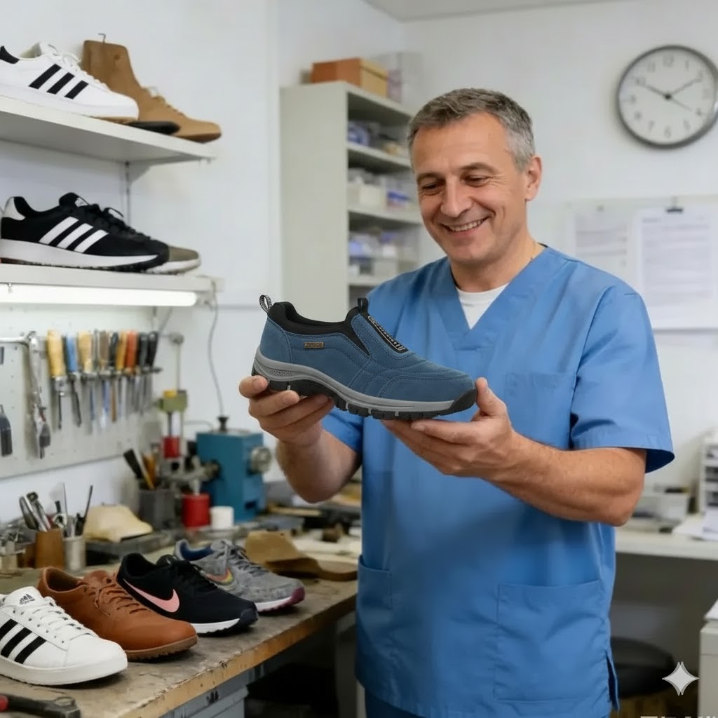 🎁Offerta speciale con sconto del 50%🎁Scarpe da passeggio da uomo, cucite a mano in pelle di alce👟 impermeabili e antiscivolo✅ supporto dell'arco plantare - camminata confortevole.