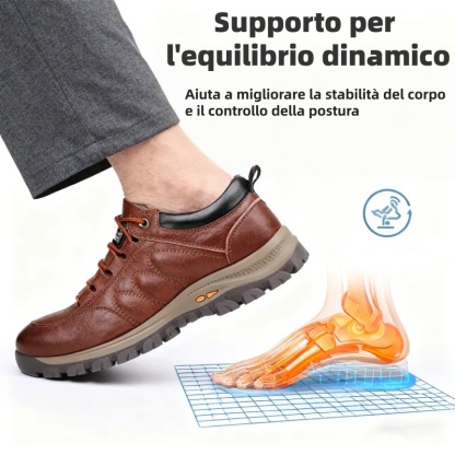 🎁Offerta a tempo limitato🐂 Scarpe ortopediche da uomo, realizzate in pelle di vitello australiana👞 cucite a mano, impermeabili e antiscivolo✅ supporto dell'arco plantare - camminata confortevole