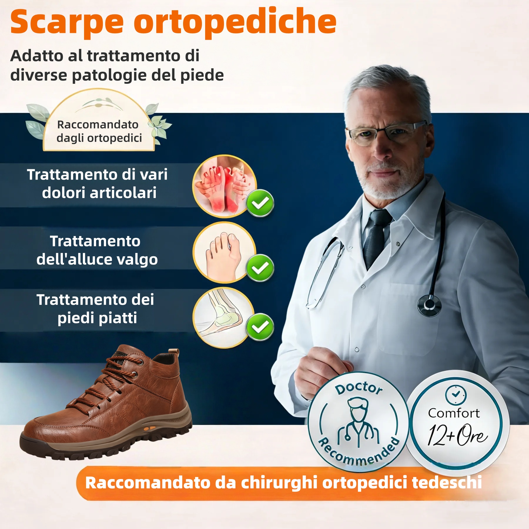 🎁 Offerta Speciale a Metà Prezzo | Scarpe Ortopediche da Uomo in Pelle 👞 Ammortizzanti e Antipressione • Stabili e Antiscivolo • Comfort per Tutta la Giornata