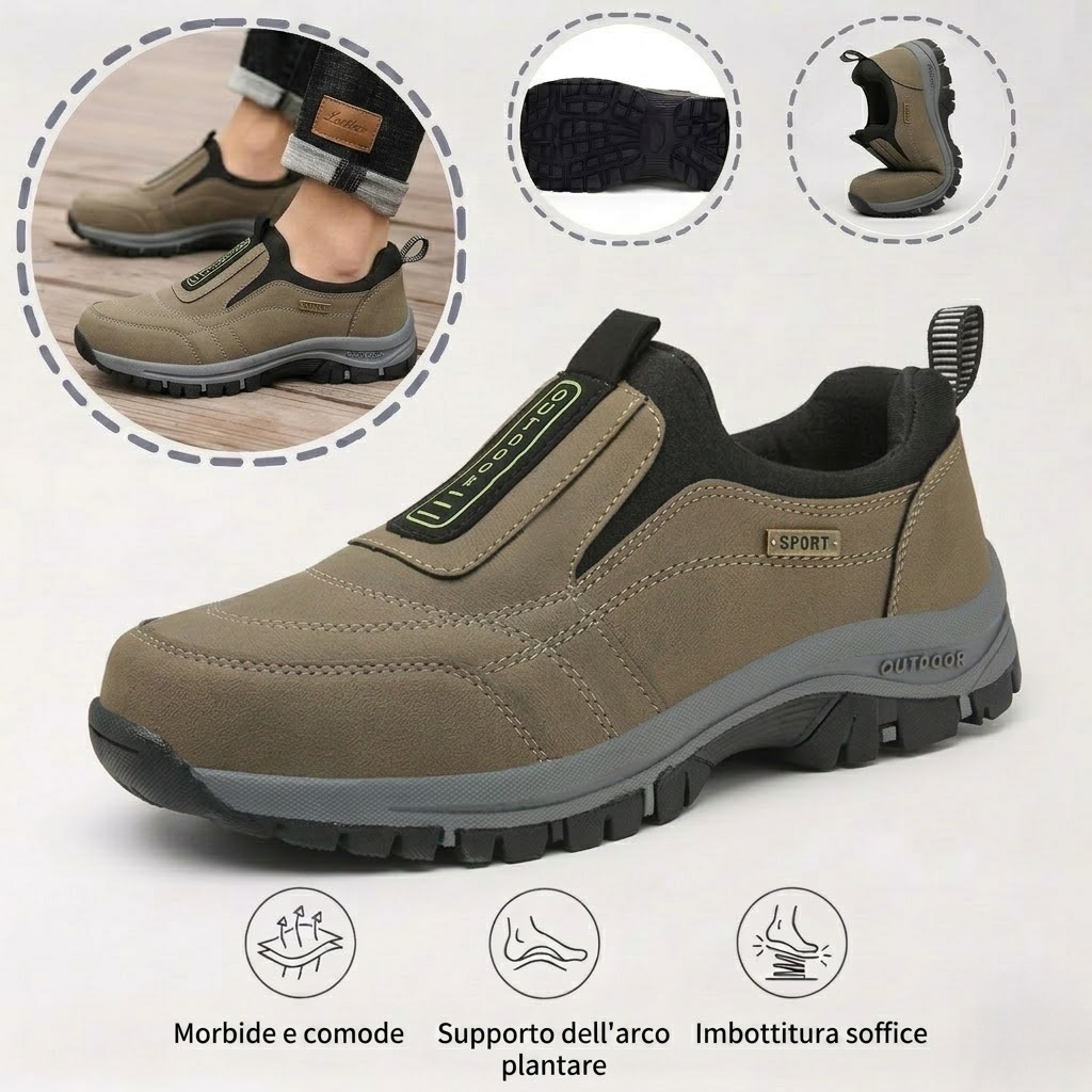 🔥Offerta speciale con il 50% di sconto🦌 Scarpe in pregiata pelle di cervo🦶 Sollievo dal dolore ai piedi e dalla fascite plantare✅Fatto a mano✅Impermeabili e antiscivolo✅Morbide e comode